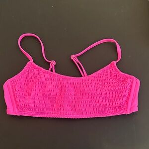 Wild Fable Hot Pink Smocked Bikini Top